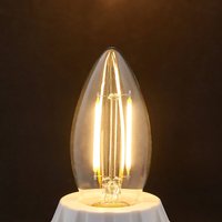 Lindby E14 LED-filament-ljuslampa 2W, klar, 2 700 K