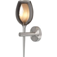 HighLight Belle vägglampa, rökgrå/nickel, höjd 39 cm, glas