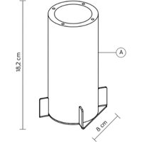 Karman ground mounting for outdoor lights, stainless steel/aluminium