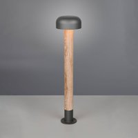 Trio Lighting Väglampa FRASER, träoptik, höjd 85 cm, metall, IP54