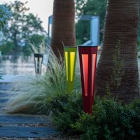 Les Jardins LED-solcellsfackla Tinka med sensor, 62 cm, grå