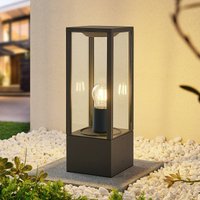 Lindby, luminaire pour socle Peldar, hauteur 40 cm, anthracite, verre