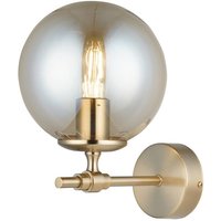 Lucea Portemo vägglampa, mässingsfärgad, höjd 27 cm, glas, järn