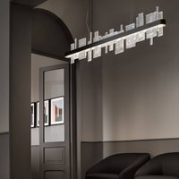 Masiero LED pendant light Ribbon Linear, 150 cm, black, Up & Down
