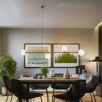 ALDEX Hänglampa Alison svart/vit, 4 lampor, balk, 154 cm