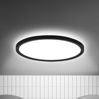 Briloner LED ceiling light Move Sensor, black, Ø 29 cm, IP44, 4000K