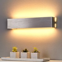 Lindby, applique murale LED Ranik, 40 cm, couleur aluminium, métal