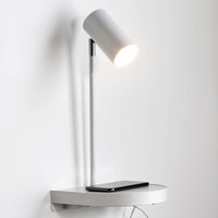 Nordlux Vägglampa Cody, med hylla och USB-port, vit