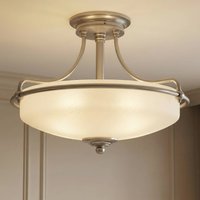 QUOIZEL Taklampa Griffin, Ø 43 cm, nickel antik