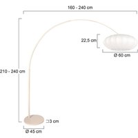 Steinhauer Bågformad golvlampa Sparkled Light krämvit/vit, 240 cm, siden