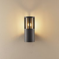 Deko-Light Facado II utomhusvägglampa, grå/rökgrå Ø 11 cm IP65 metall