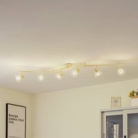 Lindby taklampa Piena, beige, 6 lampor, metall, 150cm