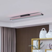 Lucande Smart LED ceiling light Leicy black 8 cm RGB CCT