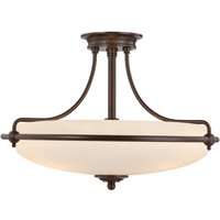 Griffin loftslampe med afstand, Ø 53 cm, bronze/opal