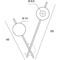 miloox by Sforzin Mikado wall light, cipria/transparent, 2-bulb, glass