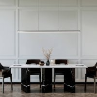 FISCHER & HONSEL LED-hänglampa Borena, aluminiumfärgad, längd 113 cm Metall