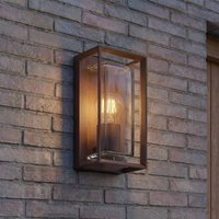 Arcchio Ismera outdoor wall light, rust-coloured, IP65, glass, E27