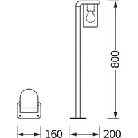 OSRAM väglampa ENDURA CLASSIC CASCADE 80 cm mörkgrå/klar