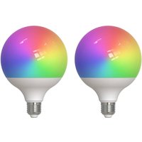 LUUMR Smart LED, 2pcs, E27, G125, 9W, RGBW, CCT, matt, Tuya