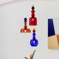 KARE Suspension Mazzo Tre, verre multicolore, à 3 lampes