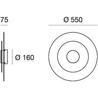 Linea Light LED-vägglampa Joint_W, rund, Ø 55 cm, vit, metall