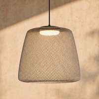 Lucande Korvyn LED hanging light, stone grey, Ø 50 cm, dimmable
