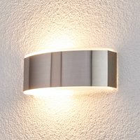 Lindby Pacon wall light in stainless steel for outdoor use