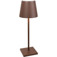 Zafferano Poldina L Desk Battery Lamp IP54 corten