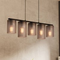EGLO Colomera pendant light, black/grey, 5-bulb.