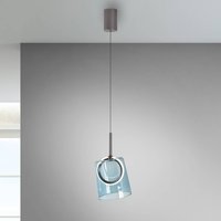 Paul Neuhaus LED hanging light Zula, blue, Ø 15 cm, glass
