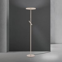 ORION Teide LED floor lamp, khaki, metal, reading lamp, dimmer