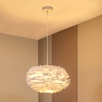 Lindby taklampa Heven, Ø 50 cm, vit, plast, E27