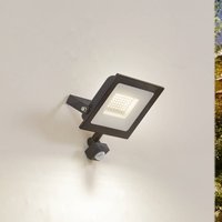 Prios utomhus LED-spot Maikel, 50W, 4000lm, metall, sensor