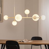 ALDEX Hänglampa Dione, opal/kräm, 6 lampor