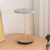 UMAGE LED-batteridriven bordslampa Asteria Move dimgrå/mässing 31 cm