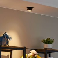 Spot pour plafond Thorid de Lindby, Ø 9 cm, noir, métal, GU10