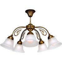 Berliner Messinglampen Femarmad taklampa OLGA mässing