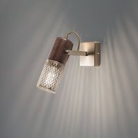 Avonni Vägglampa Albrecht, guld antik, höjd 12 cm, metall/trä