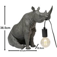 lampe à poser KARE Sitting Rhino, grise, hauteur 39 cm, E27
