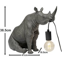 KARE bordslampa Sitting Rhino, grå, 39 cm hög, E27