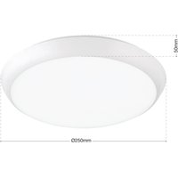 ORION Maggy LED-taklampa, Ø 25 cm, vit, CCT, IP65, dekorativa ringar