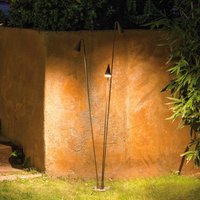 Vibia Brisa LED outdoor floor lamp, 3-bulb, khaki