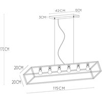 Lucide Pendellampa Fabian med metallskärm, 6 lampor