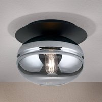 ORION Taklampa Richard, metall svart, glas rök