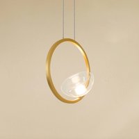 Zambelis LED hänglampa 23028, 1 lampa, 3.000 K, glas, guld