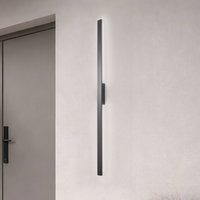 Nowodvorski Lighting LED-vägglampa Demi L, svart, aluminium, höjd 144 cm, IP54