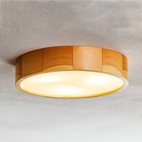 TEMAR LIGHTING Plafonnier Cleo, Ø 37,5cm, 3 lampes, bois de pin, E27