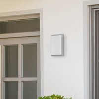 LCD Utomhusvägglampa 059, rostfritt stål, opalglas, 29 cm, IP44, E27