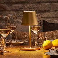 Sigor Lampe de table LED rechargeable Nuindie mini, USB-C, or, IP54, intensité