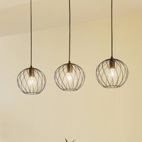 Lindby hänglampa Danika, 105 cm lång, svart, metall